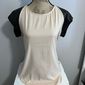 Express Cream and Black Blouse
